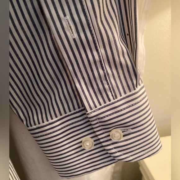 Stafford Striped Button Down Long Sleeve Dress Shirt Size 16  32/33 - Picture 4 of 6